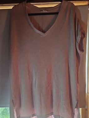Zobha Dusty Mauve V-Neck Short Sleeve Tunic
